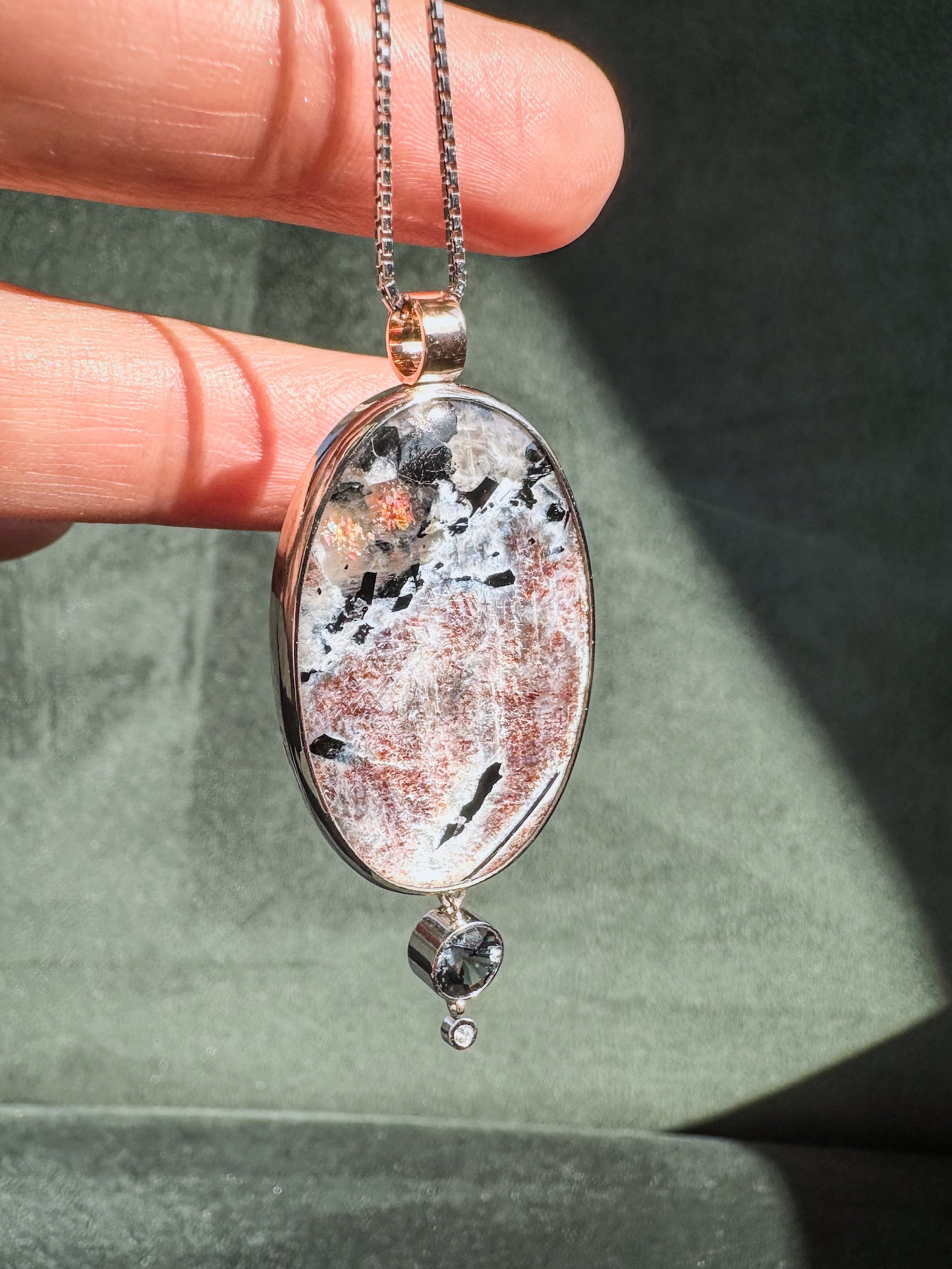 Iolite Sunstone Pendant