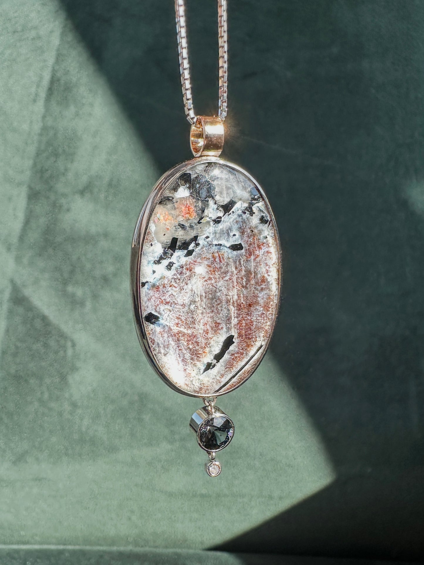 Iolite Sunstone Pendant