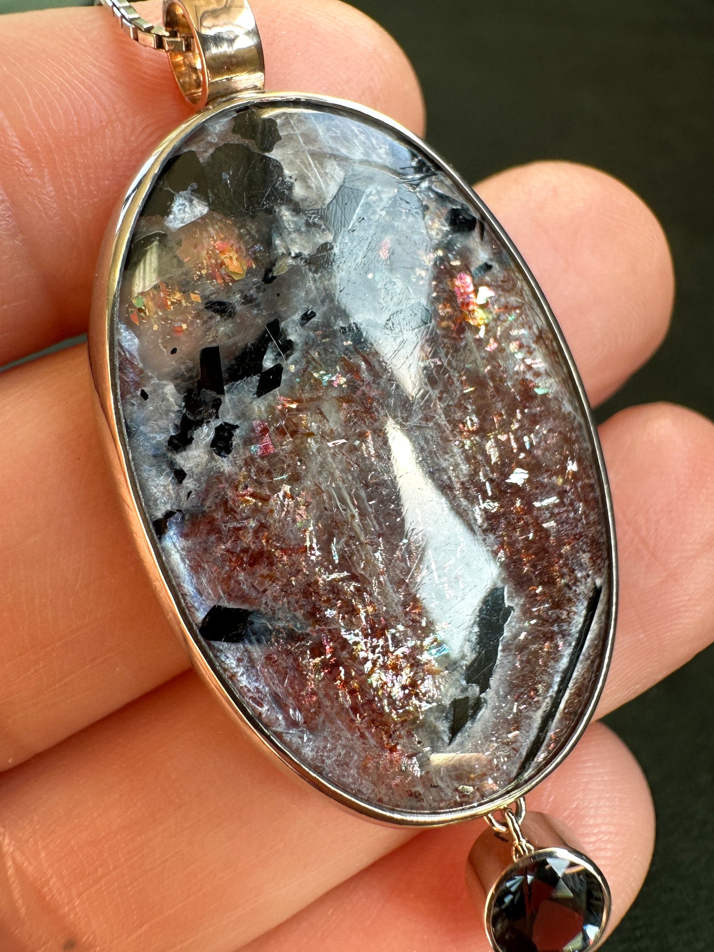 Iolite Sunstone Pendant