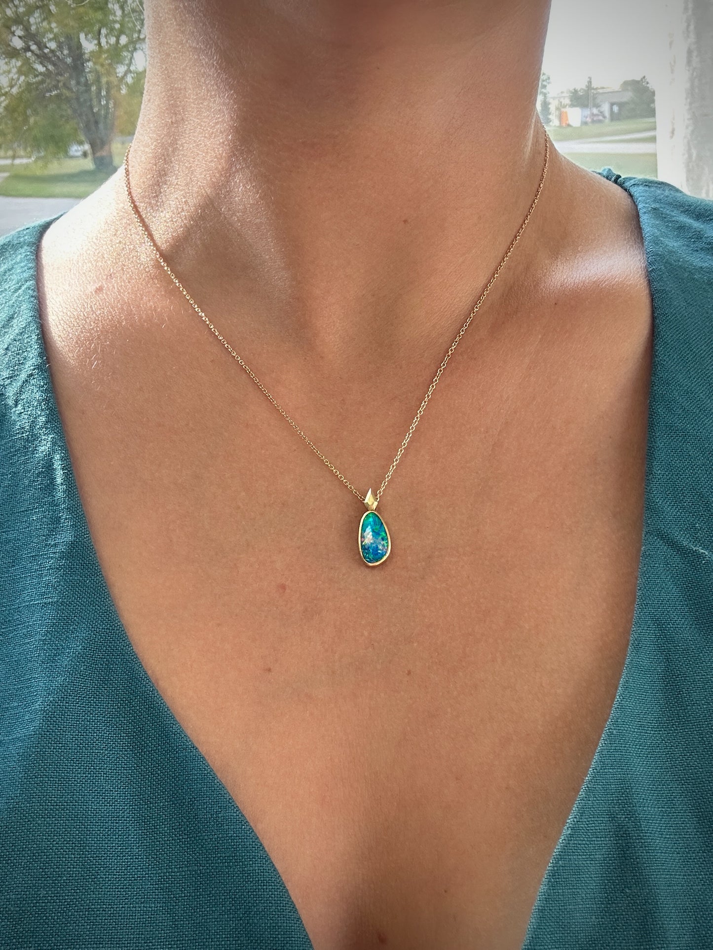 Opal Pendant Necklace