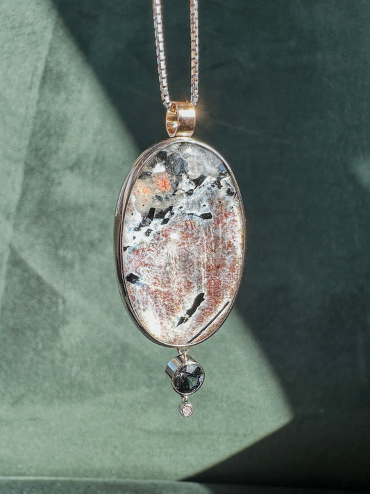 Iolite Sunstone Pendant