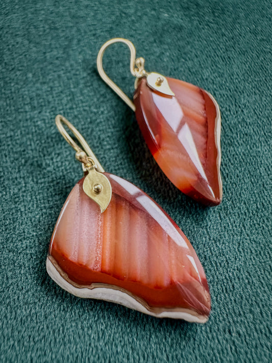 Sumatran Agate Wing Earrings