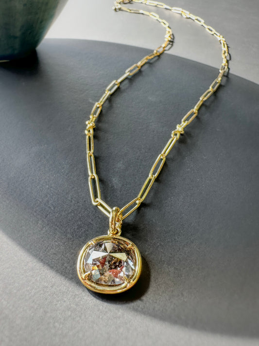 Champagne Salt & Pepper Diamond Pendant