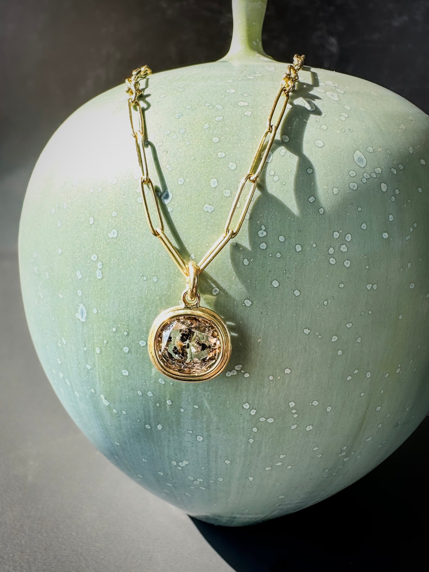 Champagne Salt & Pepper Diamond Pendant