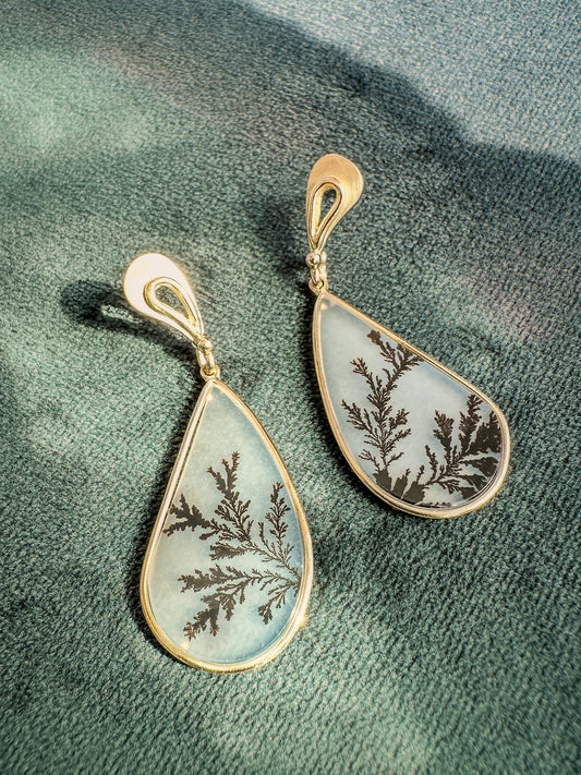 Paisley Dendritic Agate Drops