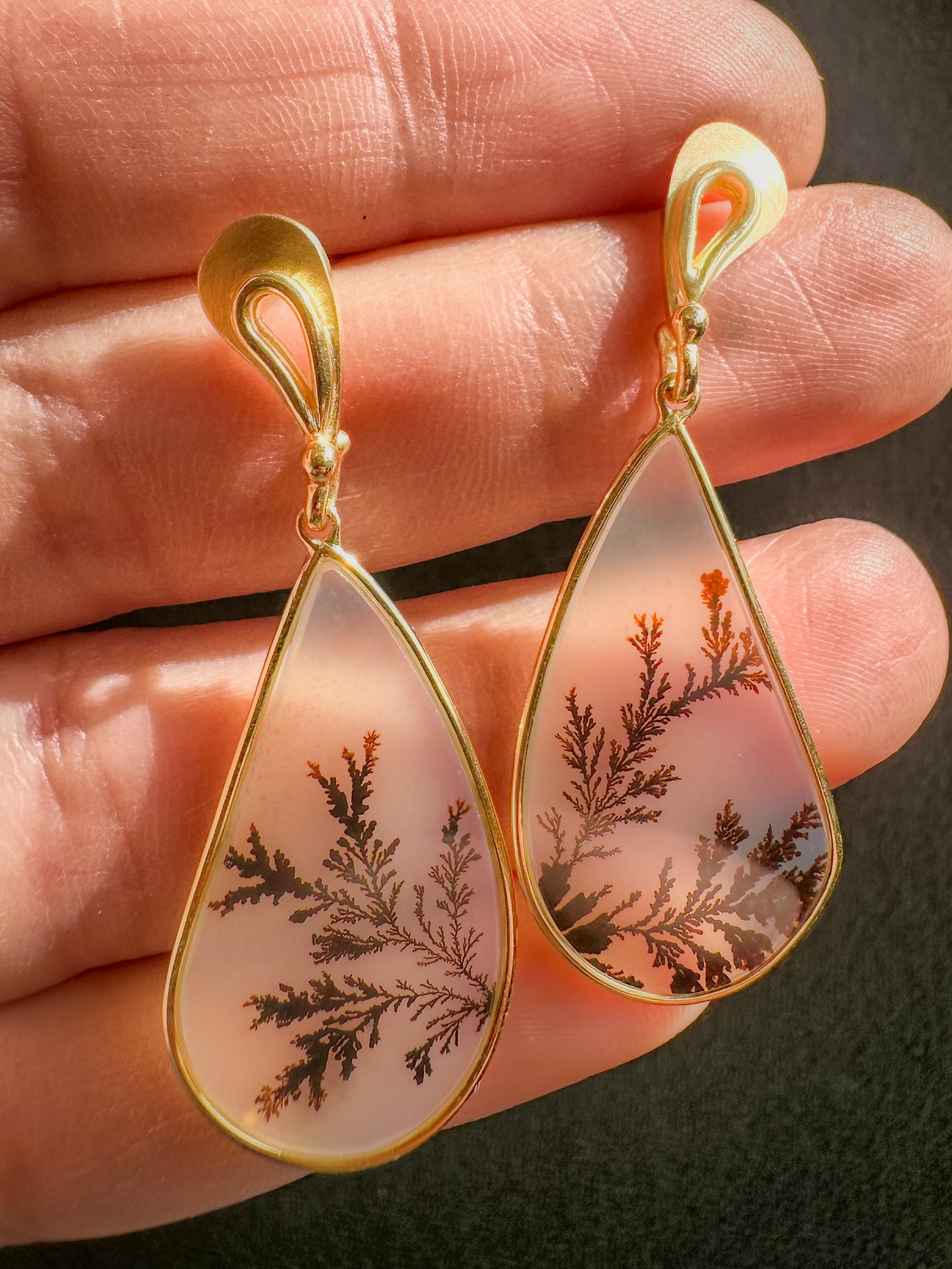Paisley Dendritic Agate Drops
