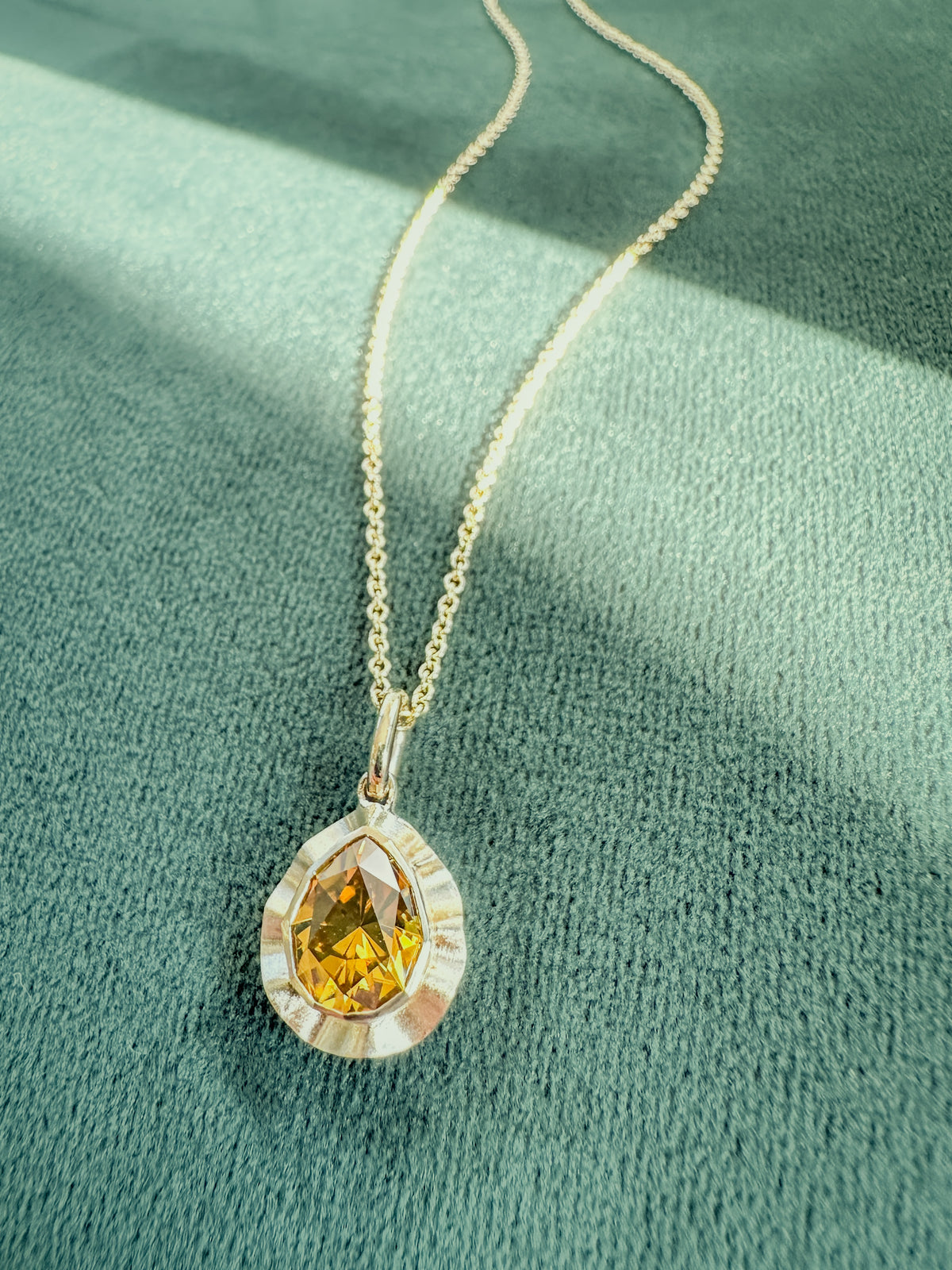 Golden Zircon Pendant