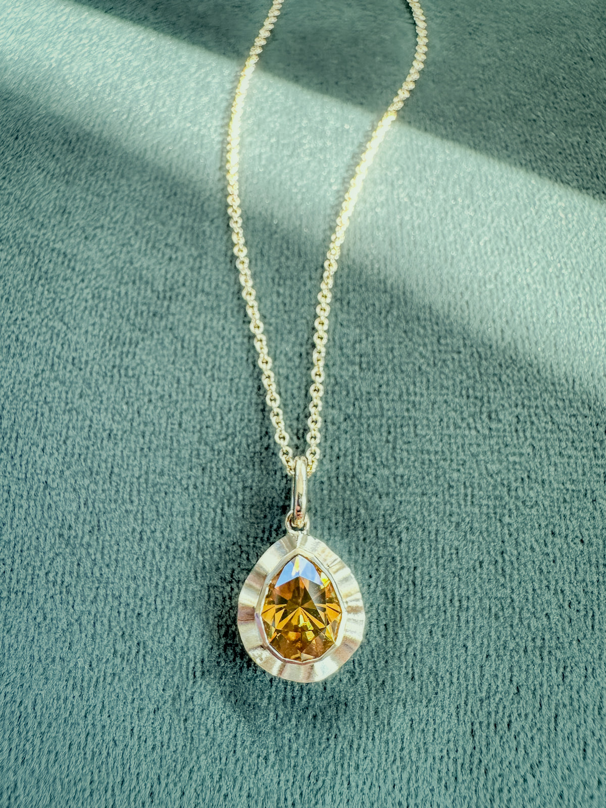 Golden Zircon Pendant