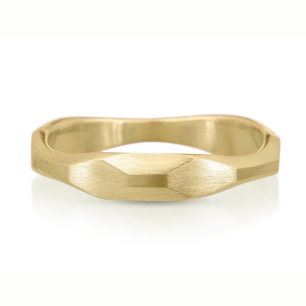 Stackable Sculpted Ring - 14K Yellow Gold