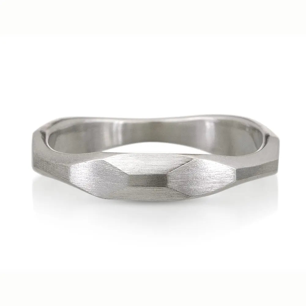 Stackable Sculpted Ring - 14K Palladium White Gold