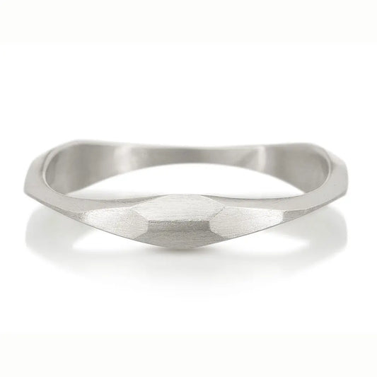 Slim Stackable Sculpted Ring - Sterling Silver